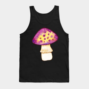 Purple and Yellow Galaxy Mushroom Sticker Tank Top